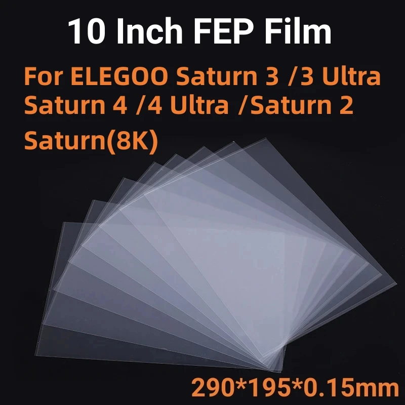 5 szt. folii FEP 10 cali 290x195x0.15mm do drukarek 3D z żywicą UV ELEGOO Saturn 3 Series Saturn 4 Series…