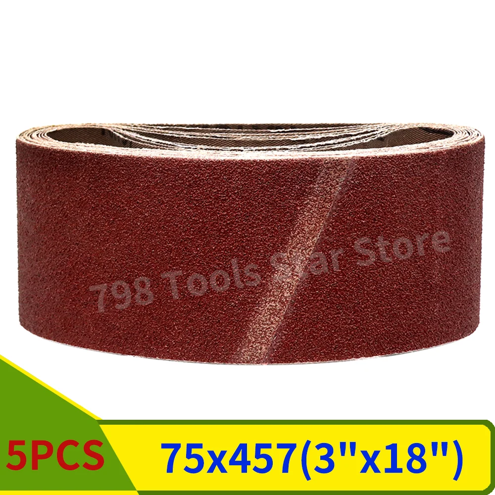 5 sztuk 457*75mm pasy szlifierskie 40-1000 grys drewno miękki metal papier ścierny do polerowania taśmy…