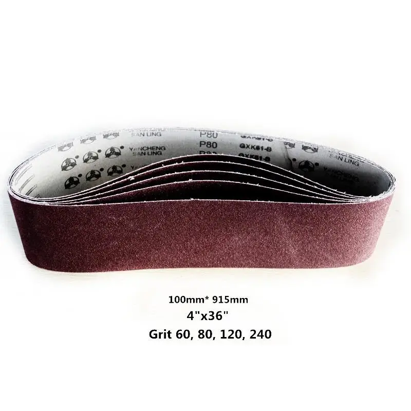 5 sztuk taśmy szlifierskie 100x915mm 4 „x 36” papier ścierny 40-1000 Grit tlenek glinu akcesoria do obróbki… 5 sztuk taśmy szlifierskie 100x915mm 4 „x 36” papier ścierny 40-1000 Grit tlenek glinu akcesoria do obróbki…