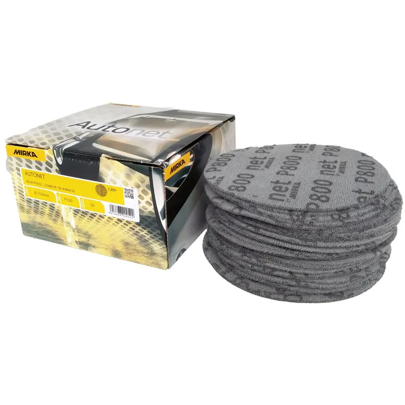 50 sztuk 6 cali 150mm tlenek glinu bezpyłowy i antyblokujący ścierny papier ścierny MIRKA dysk siatkowy papier… 50 sztuk 6 cali 150mm tlenek glinu bezpyłowy i antyblokujący ścierny papier ścierny MIRKA dysk siatkowy papier…
