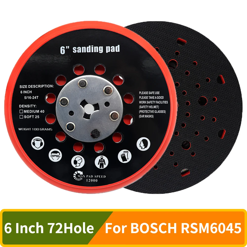6-calowa podkładka szlifierska do BOSCH RSM6045 150mm wymienna podkładka bezpyłowa średnia płyta szlifierska z… 6-calowa podkładka szlifierska do BOSCH RSM6045 150mm wymienna podkładka bezpyłowa średnia płyta szlifierska z…