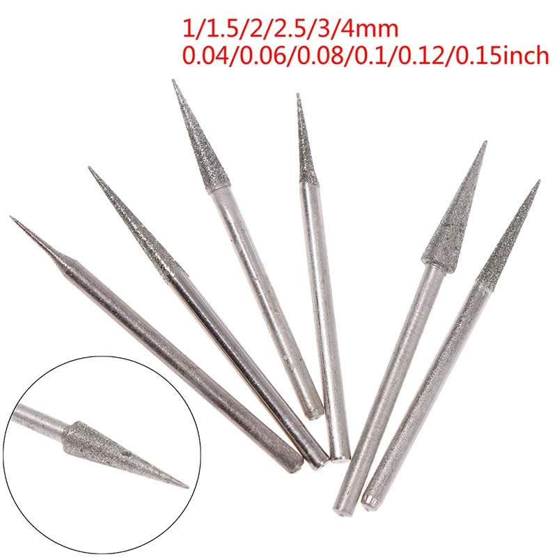 6 sztuk 1-4mm diamentowa głowica szlifierska końcówki igłowe zadziory grawerowanie narzędzie do rzeźbienia… 6 sztuk 1-4mm diamentowa głowica szlifierska końcówki igłowe zadziory grawerowanie narzędzie do rzeźbienia…