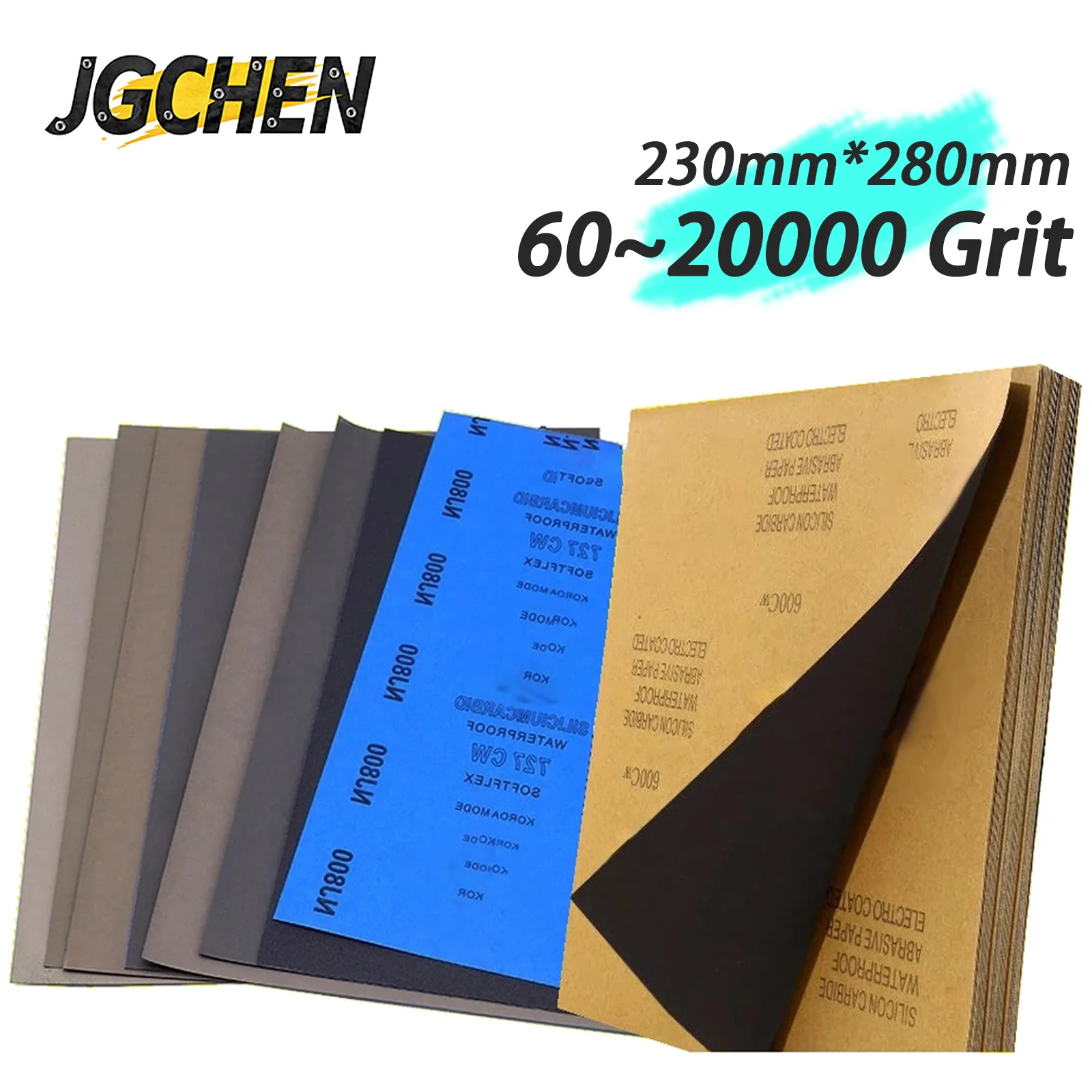 60-20000 Grit Węglik krzemu Papier ścierny na mokro/sucho 230*280mm Arkusz ścierny Wysokowydajne polerowanie…
