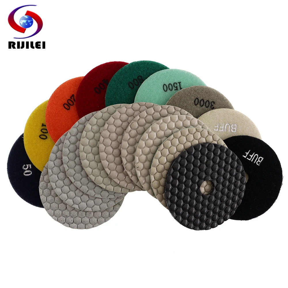 9 SZT./Zestaw 4-calowe suche pady polerskie BUFF 100mm pady do polerowania kamienia do granitu, marmuru… 9 SZT./Zestaw 4-calowe suche pady polerskie BUFF 100mm pady do polerowania kamienia do granitu, marmuru…