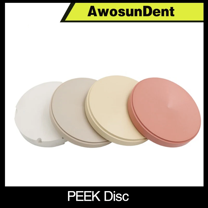 98mm protezy zęby żółty biały różowy naturalny PEEK do dysku dentystycznego