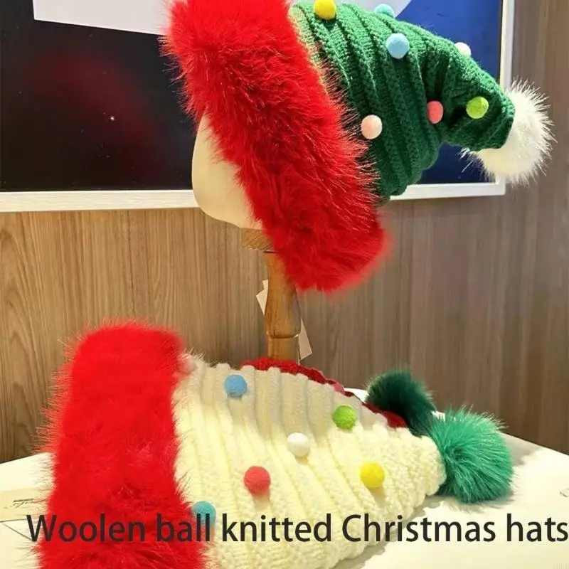 A0KD Elfy Czapki Zagęścić Dzianiny Christmas Party Nakrycia Głowy Świętego Mikołaja Akcesoria do Kostiumów Prezent A0KD Elfy Czapki Zagęścić Dzianiny Christmas Party Nakrycia Głowy Świętego Mikołaja Akcesoria do Kostiumów Prezent
