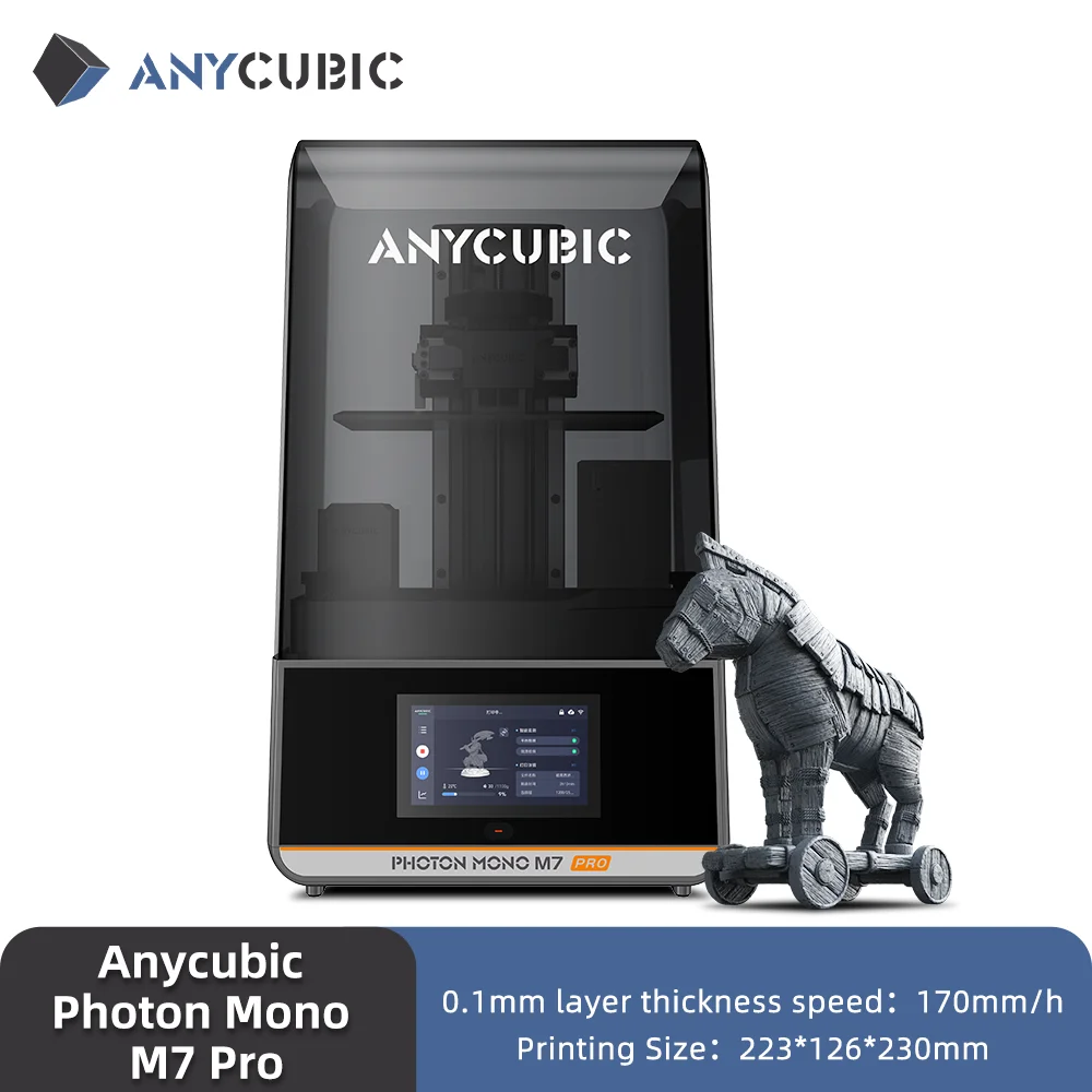 ANYCUBIC Photon Mono M7 Pro 14K Mono MSLA 3D drukarka 10.1 ”z żywicy LCD 3D do 170mm/h rozmiar wydruku… ANYCUBIC Photon Mono M7 Pro 14K Mono MSLA 3D drukarka 10.1 ”z żywicy LCD 3D do 170mm/h rozmiar wydruku…