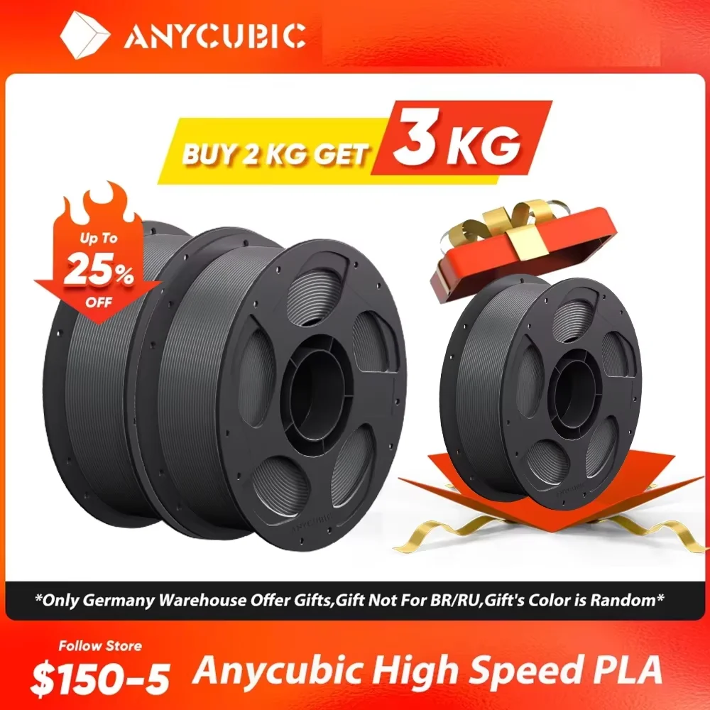 ANYCUBIC Szybki żarnik PLA 1,75 mm Plastik do drukarki 3D 1 kg/rolka Gumowy materiał eksploatacyjny do serii… ANYCUBIC Szybki żarnik PLA 1,75 mm Plastik do drukarki 3D 1 kg/rolka Gumowy materiał eksploatacyjny do serii…