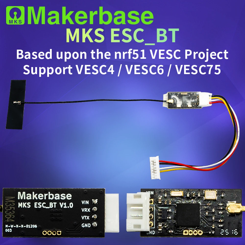Bezprzewodowy moduł Bluetooth Makerbase 2.4G do deskorolki elektrycznej Zależny od projektu nrf51_vesc Bezprzewodowy moduł Bluetooth Makerbase 2.4G do deskorolki elektrycznej Zależny od projektu nrf51_vesc