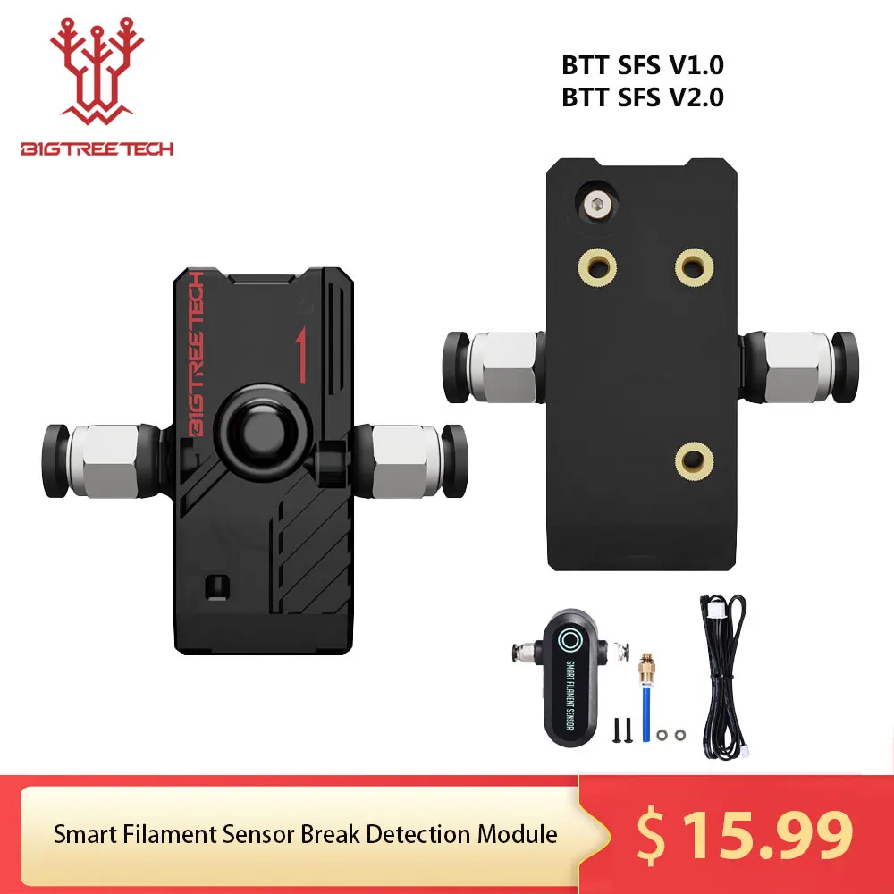 BIGTREETECH Inteligentny czujnik włókna Moduł wykrywania przerwania BTT SFS V2.0 Monitor Części do drukarek 3D… BIGTREETECH Inteligentny czujnik włókna Moduł wykrywania przerwania BTT SFS V2.0 Monitor Części do drukarek 3D…