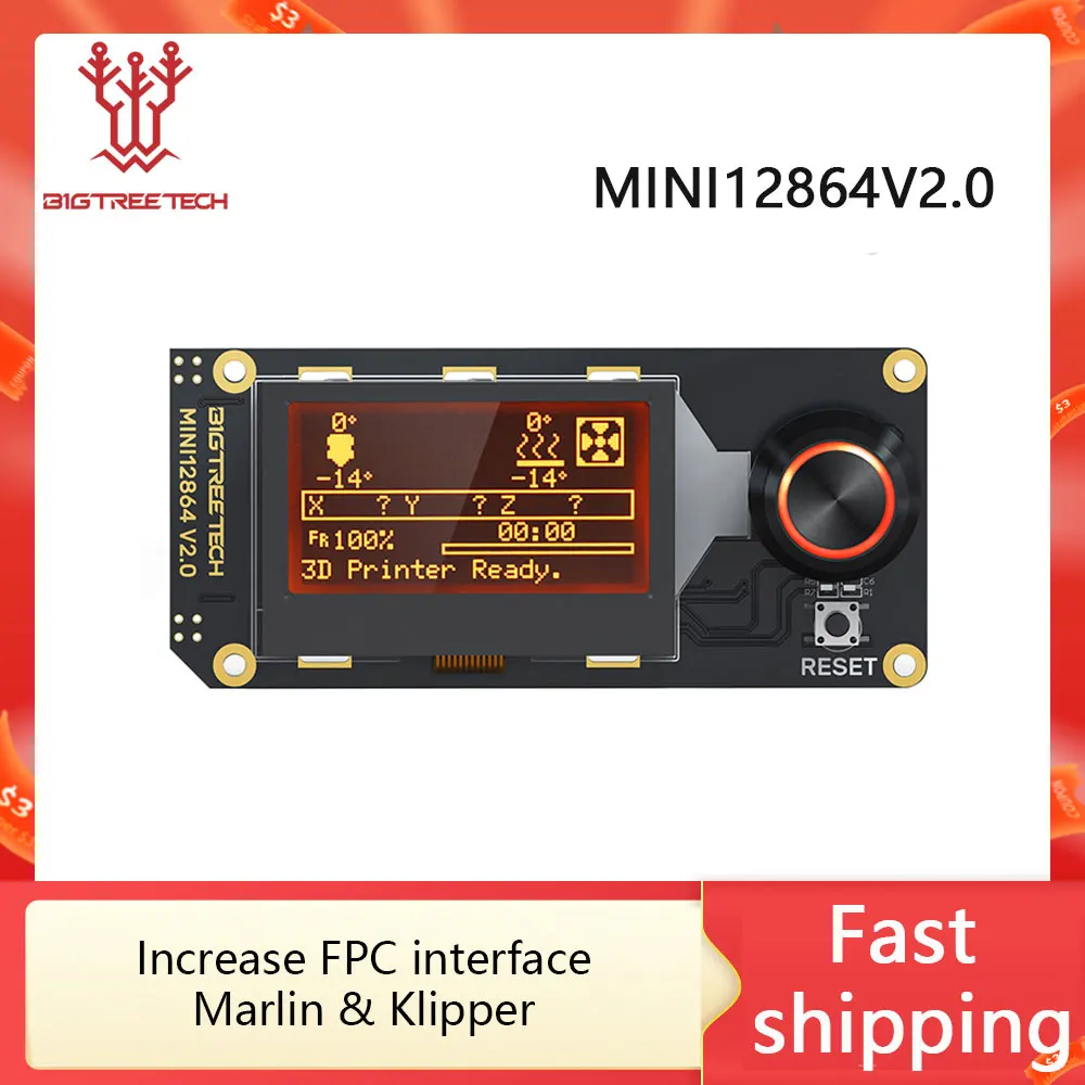 BIGTREETECH MINI 12864 V2.0 Ekran wyświetlacza LCD mini12864 Części do drukarek 3D BTT SKR V1.4 SKR 3 Octopus…