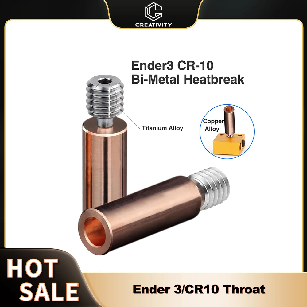 Bimetal Ender 3 Heatbreak Titanium Alloy Heat Break Throat 1.75mm Copper Plating Tube For Ender 3V2 CR-10…