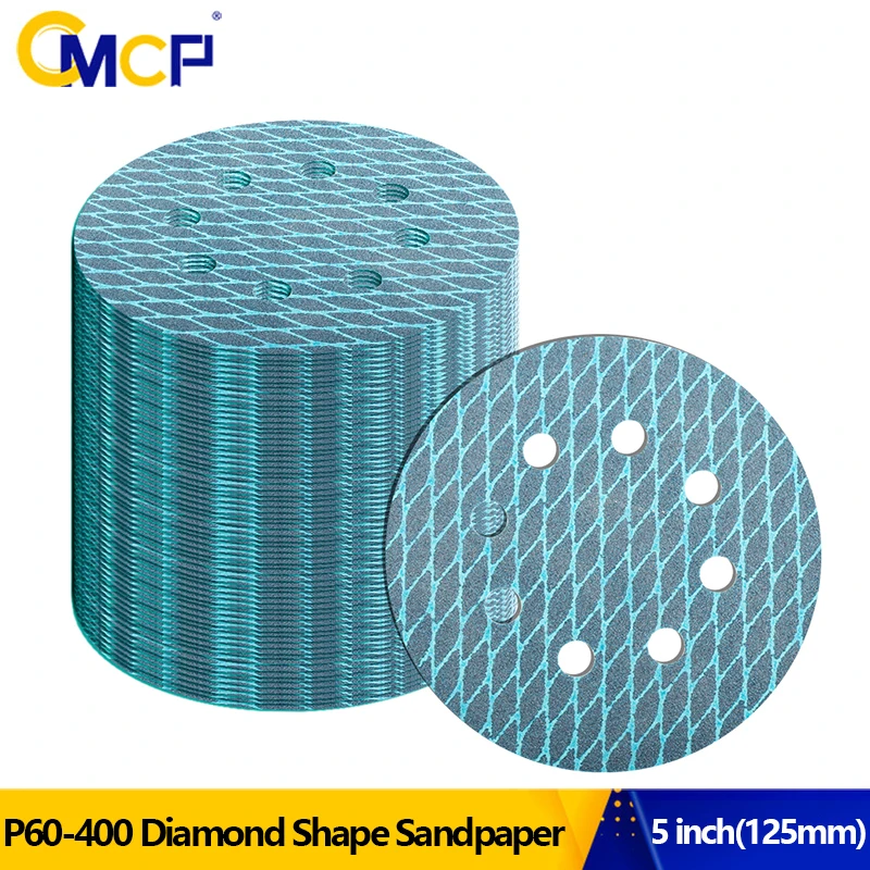 CMCP 5-calowy (125 mm) Szlifierka oscylacyjna w kształcie rombu Papier ścierny Tarcza szlifierska Ziarnistość…
