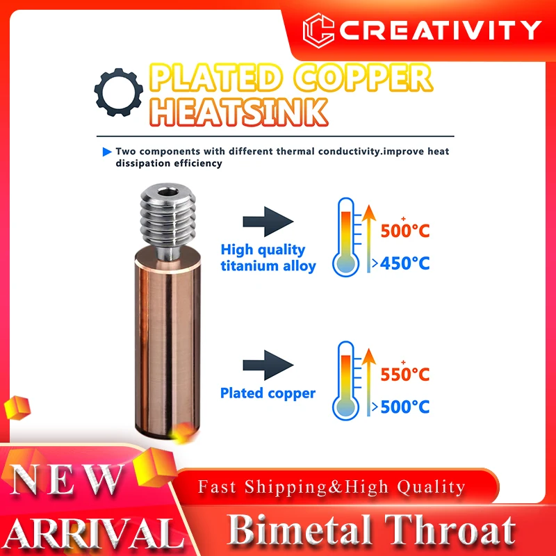 CR10 Bi-Metal Heatbreak Upgrade All Metal BiMetal Throat dla Ender 3/V2/Pro/Ender 5 Neptune 3 Pro/Plus/Max… CR10 Bi-Metal Heatbreak Upgrade All Metal BiMetal Throat dla Ender 3/V2/Pro/Ender 5 Neptune 3 Pro/Plus/Max…