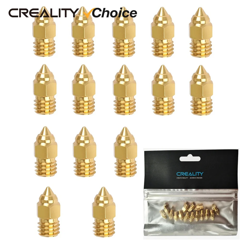 Creality 15 sztuk 0,4 mm mosiężne dysze wytłaczarki Hotend do drukarki CR-6 SE/Ender-3 Series/Ender 5 Series…