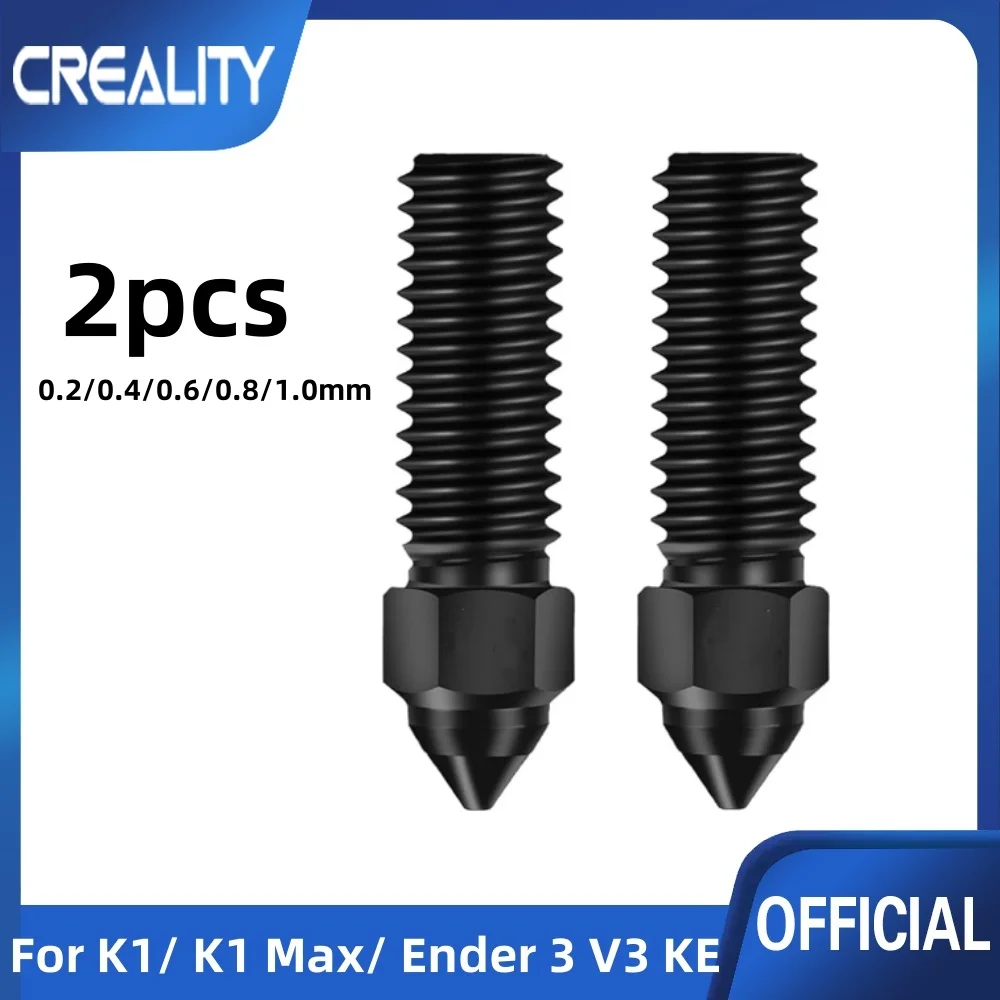 Creality 2PCS K1 Dysza ze stali hartowanej do drukarek 3D 0,2/0,4/0,6/0,8 mm do K1, K1 Max, Ender 3 V3 KE…