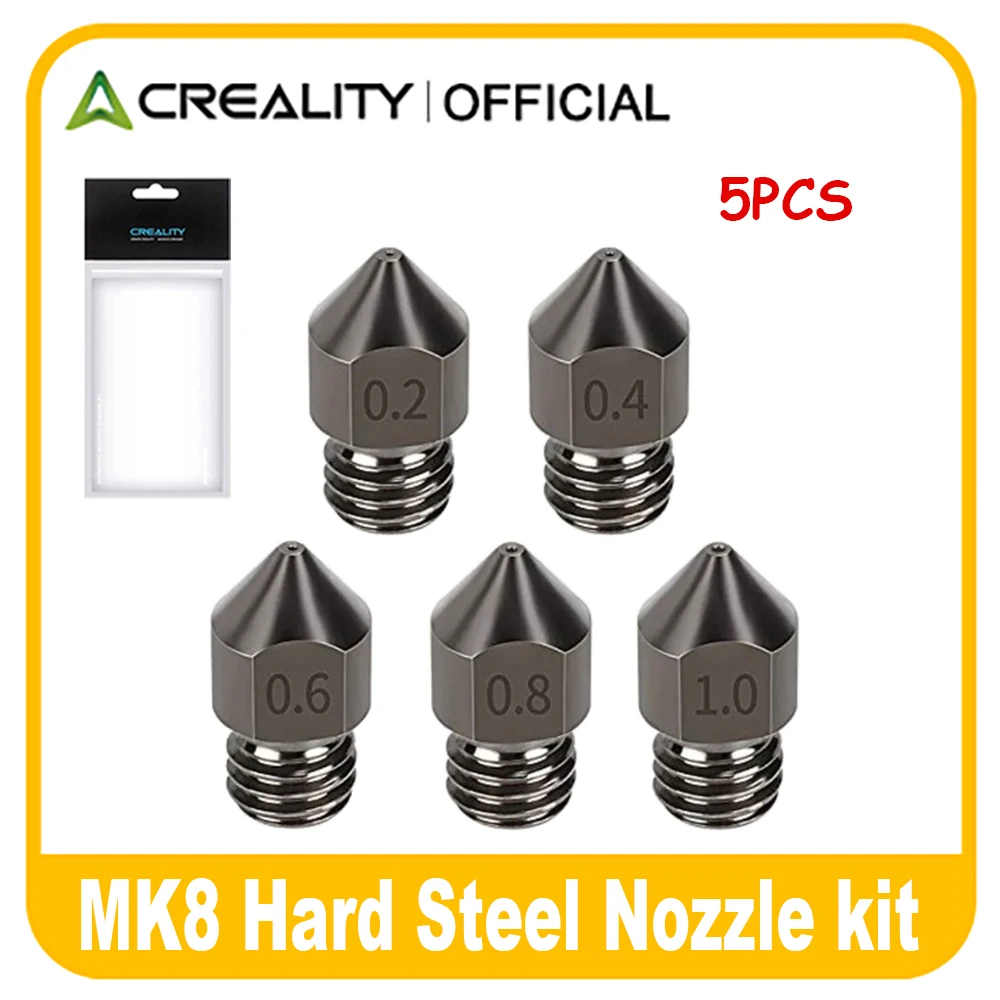 Creality 5 SZT. Dysza MK8 ze Stali Hartowanej 0.4mm Hotend Ekstruder Całkowicie Metalowa Dysza do Drukarek 3D… Creality 5 SZT. Dysza MK8 ze Stali Hartowanej 0.4mm Hotend Ekstruder Całkowicie Metalowa Dysza do Drukarek 3D…