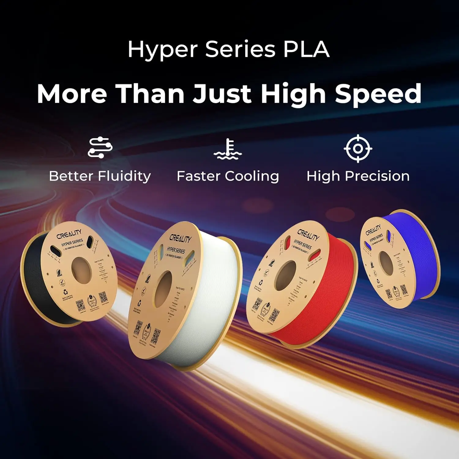 Creality Hyper PLA Filament 1,75 mm Wysoka płynność Szybki materiał do druku 3D Stabilna szpula wytłaczana… Creality Hyper PLA Filament 1,75 mm Wysoka płynność Szybki materiał do druku 3D Stabilna szpula wytłaczana…