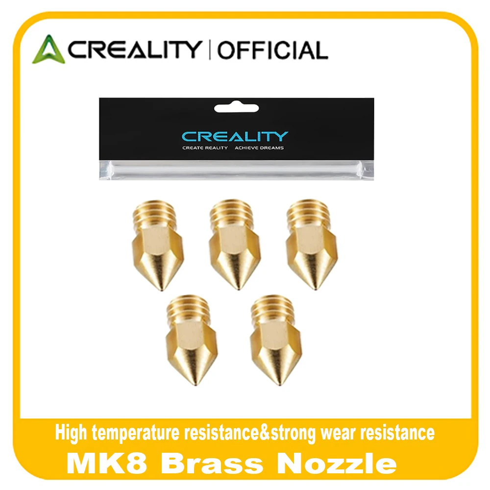 Creality Oficjalna dysza MK8 0,1/0,2/0,4/0,6/0,8/1,0 mm 5/10 SZTUK głowica drukująca do wytłaczarek Części do…