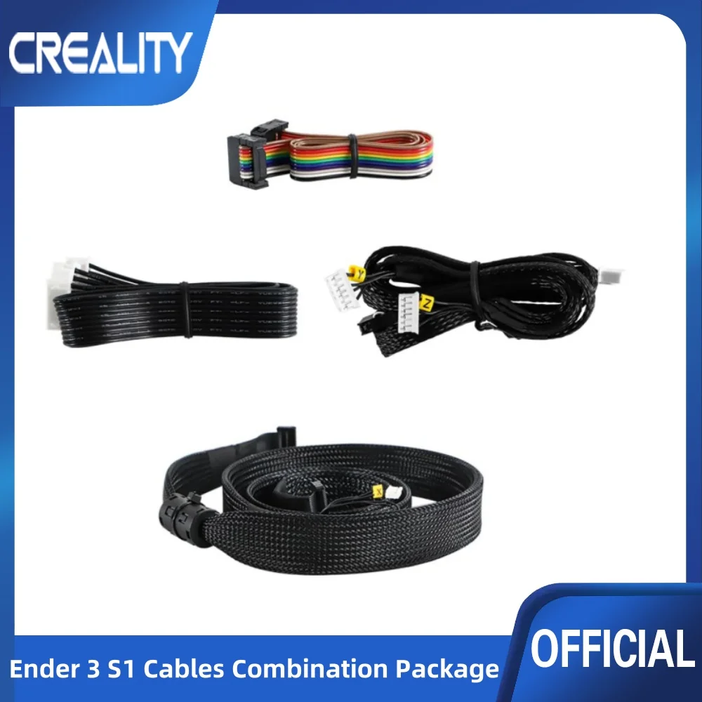 Creality Oficjalna kombinacja kabli Ender 3 S1, okablowanie kabla ekranowego, kabel płaski, kabel…