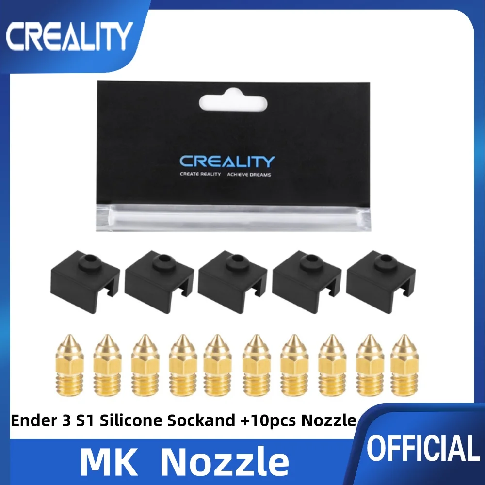 Creality Oryginalna 5-częściowa silikonowa skarpeta Ender 3 S1/Ender 3 S1 Pro i 10-częściowa dysza do drukarki…