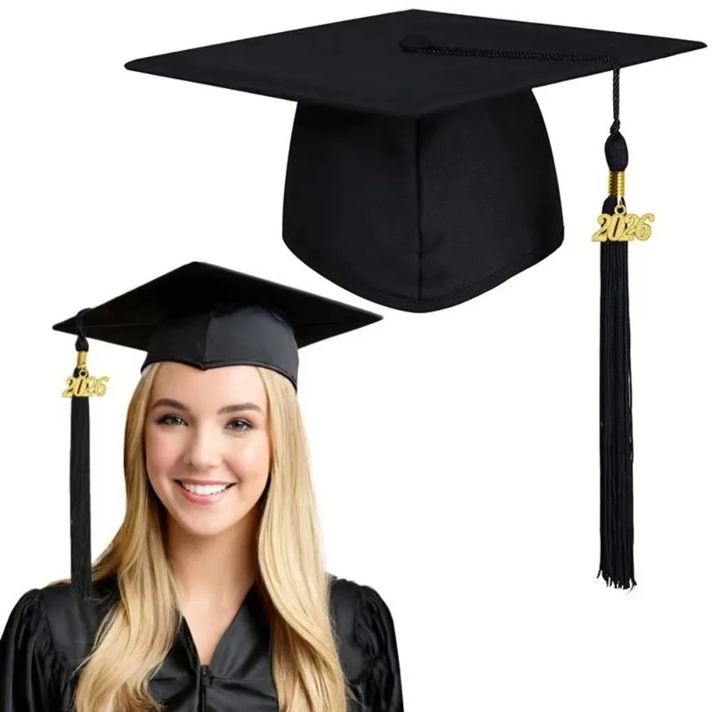 Czapka absolwenta unisex z frędzlami 2026, oddychająca, matowa, do samodzielnego ozdabiania, czapka akademicka, czapka licencjantowska, na ukończenie studiów