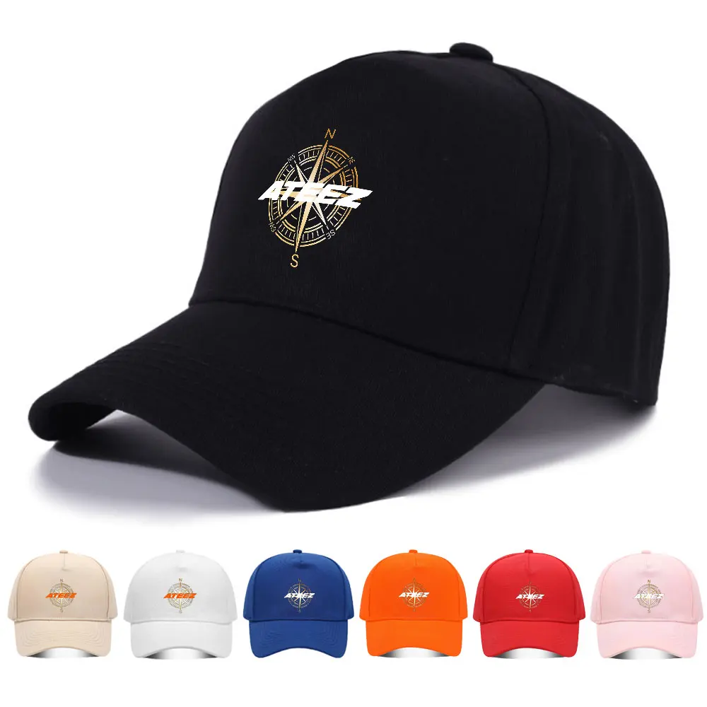 Czapka baseballowa Kpop ATEEZ z motywem kompasu dla mężczyzn i kobiet, 100% bawełna, streetwear, czapka BOICE, regulowany rozmiar, do sportów outdoorowych Czapka baseballowa Kpop ATEEZ z motywem kompasu dla mężczyzn i kobiet, 100% bawełna, streetwear, czapka BOICE, regulowany rozmiar, do sportów outdoorowych