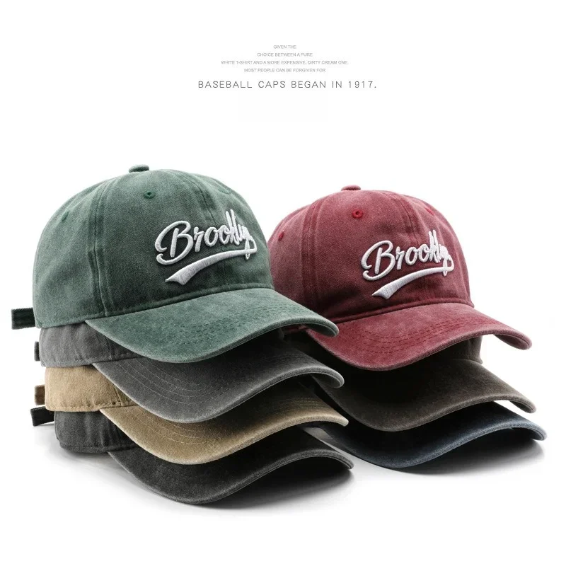 Czapka baseballowa unisex z bawełny na wiosnę/lato 2025, vintage, sprana, z haftem z alfabetem ALWAYS – styl hip-hopowy, regulowany zapięcie snapback Czapka baseballowa unisex z bawełny na wiosnę/lato 2025, vintage, sprana, z haftem z alfabetem ALWAYS – styl hip-hopowy, regulowany zapięcie snapback