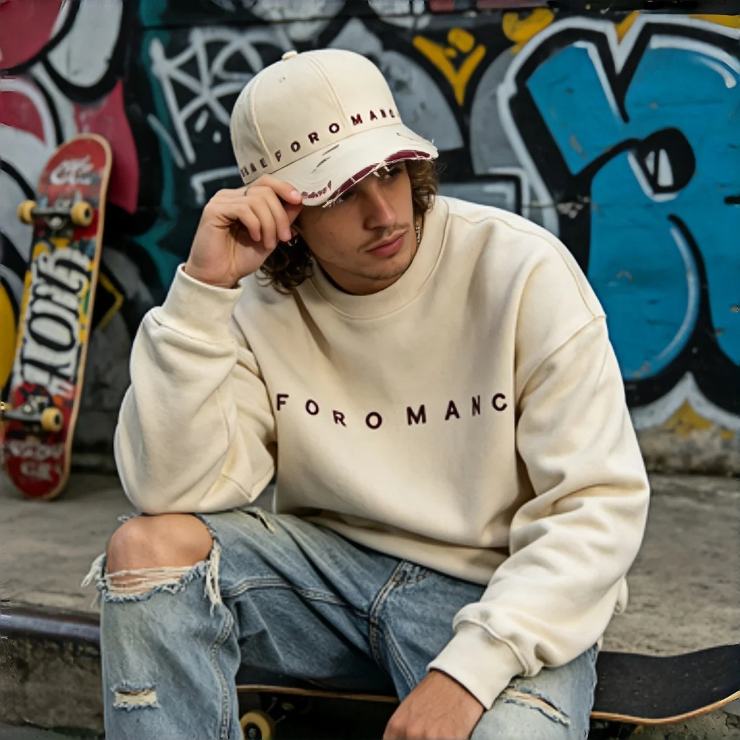 Czapka baseballowa vintage z efektem zniszczenia, męska damska, haftowane litery, sprany denim, czapka typu dad hat, postrzępiony daszek, dziury, uszkodzona czapka z daszkiem, streetwear H