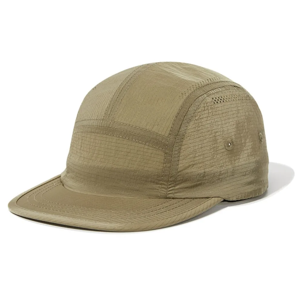 Czapka baseballowa w stylu japońskim z płaskim rondem, miękka, oddychająca, z daszkiem przeciwsłonecznym, regulowana, jednokolorowa, szybkoschnąca, unisex