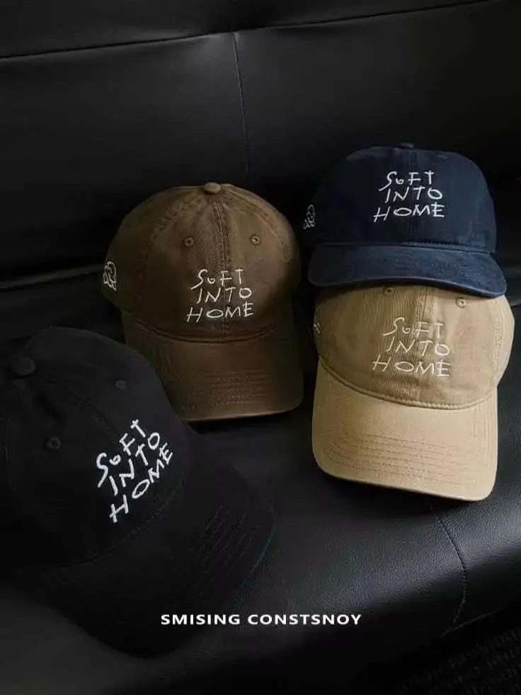 Czapka baseballowa z bawełny po praniu, męska i damska, miękka czapka typu dad hat z haftem, vintage unisex regulowana czapka przeciwsłoneczna, codzienna czapka streetwear