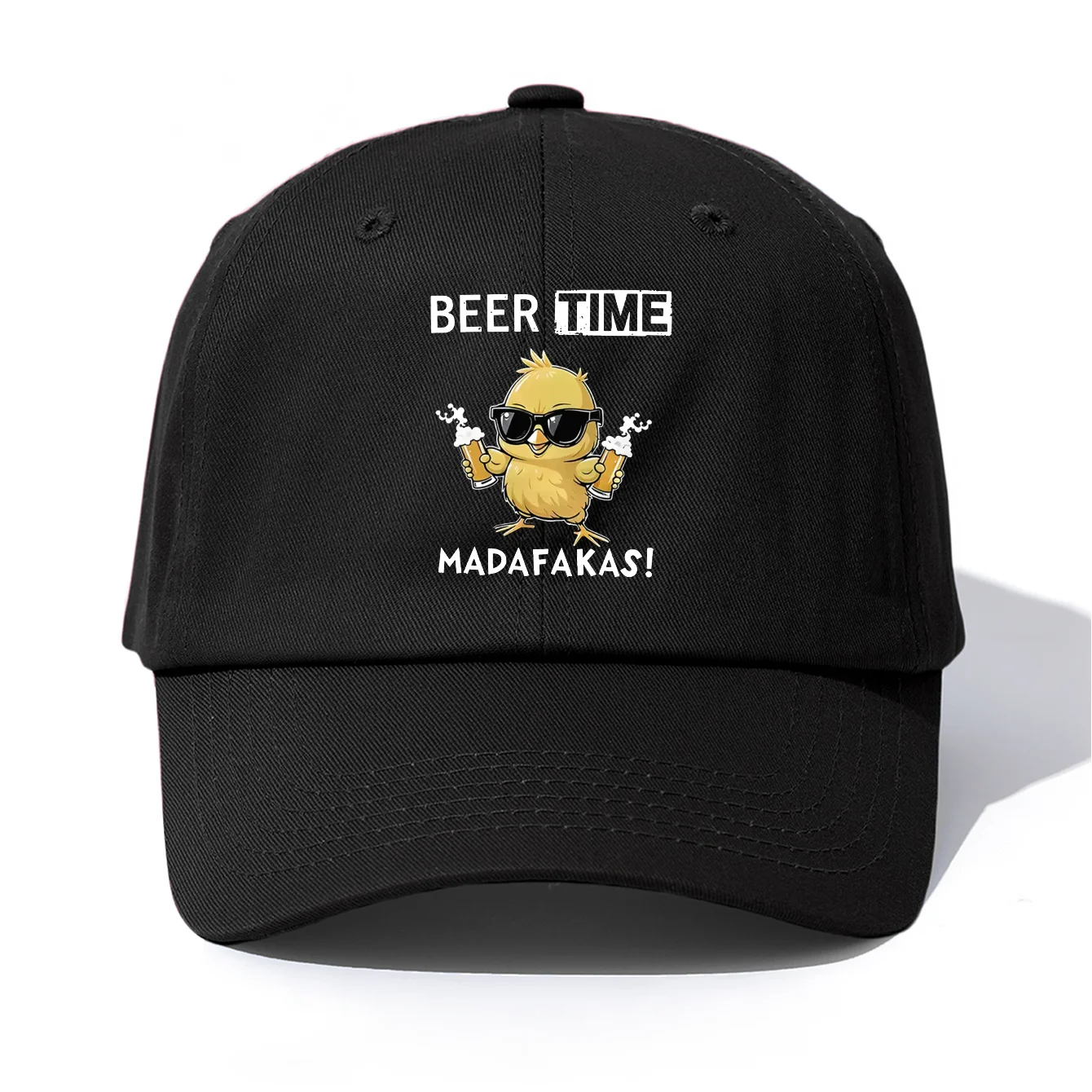 Czapka baseballowa z nadrukiem BEER TIME dla dorosłych, minimalistyczny styl retro, miękka, regulowana czapka typu dad hat, idealna na prezent Czapka baseballowa z nadrukiem BEER TIME dla dorosłych, minimalistyczny styl retro, miękka, regulowana czapka typu dad hat, idealna na prezent