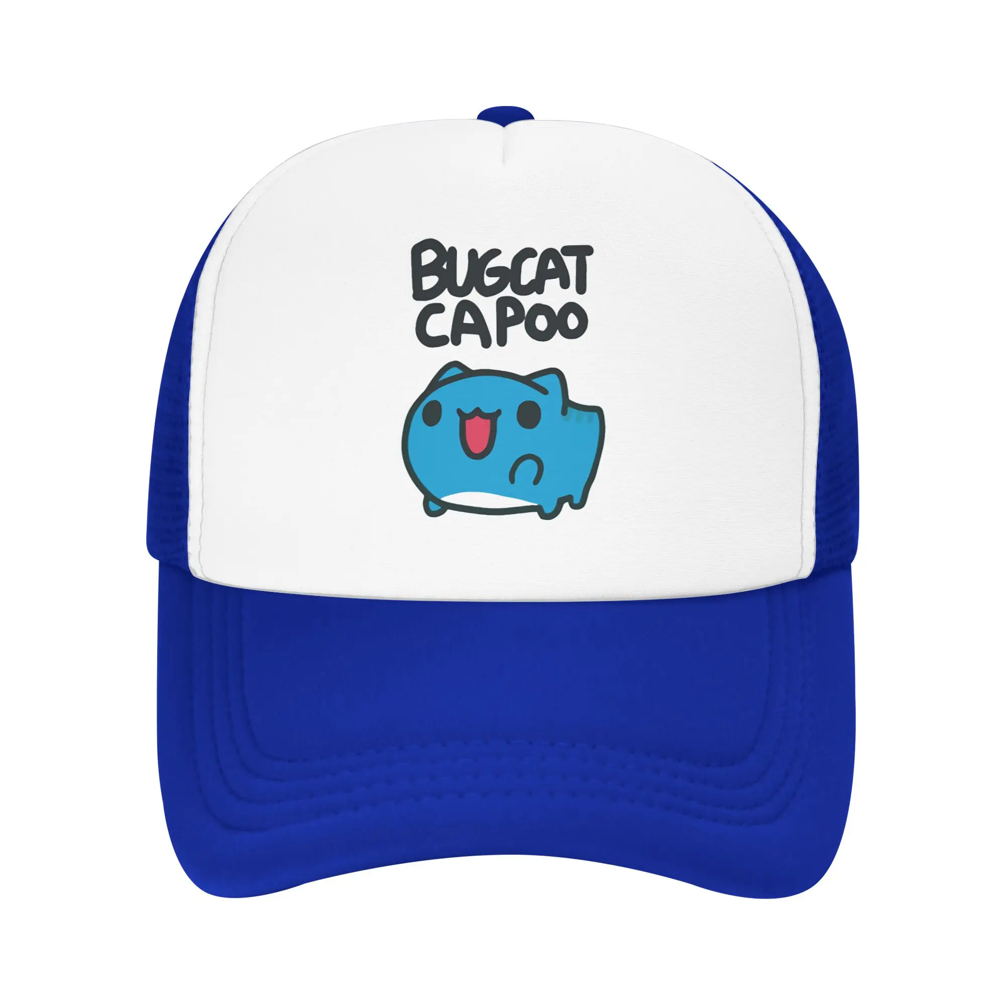 Czapka typu trucker dla dorosłych Bugcat Capoo, czapka baseballowa z siatką, poliestrowa, urocza czapka dla kociego taty, czapka typu trucker, regulowana czapka przeciwsłoneczna, letnia