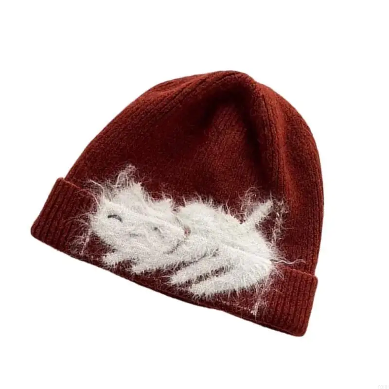 Czapka z czaszką do aktywności na świeżym powietrzu Kapelusz z uroczą czapką z daszkiem dla kota Czapki z dzianiny Outdoor Y08E Czapka z czaszką do aktywności na świeżym powietrzu Kapelusz z uroczą czapką z daszkiem dla kota Czapki z dzianiny Outdoor Y08E