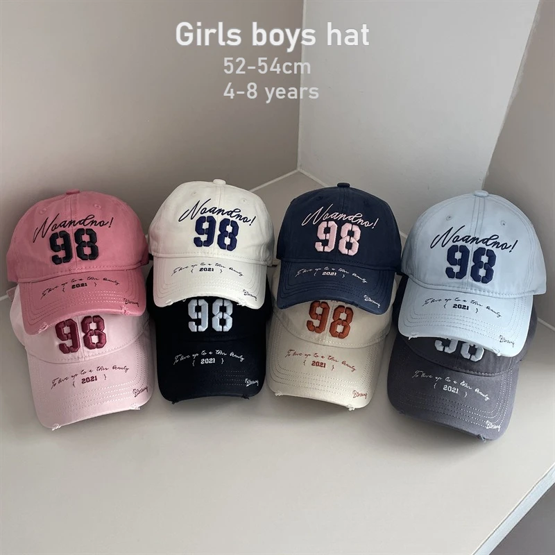 Czapka z daszkiem dla dzieci na wiosnę i lato, rozmiar 52-54 cm, dla dzieci w wieku 4-8 lat, czapka hip-hopowa typu dad hat, chłopięca i dziewczęca, z szerokim rondem, osłona przeciwsłoneczna, czapki z literami dla dzieci