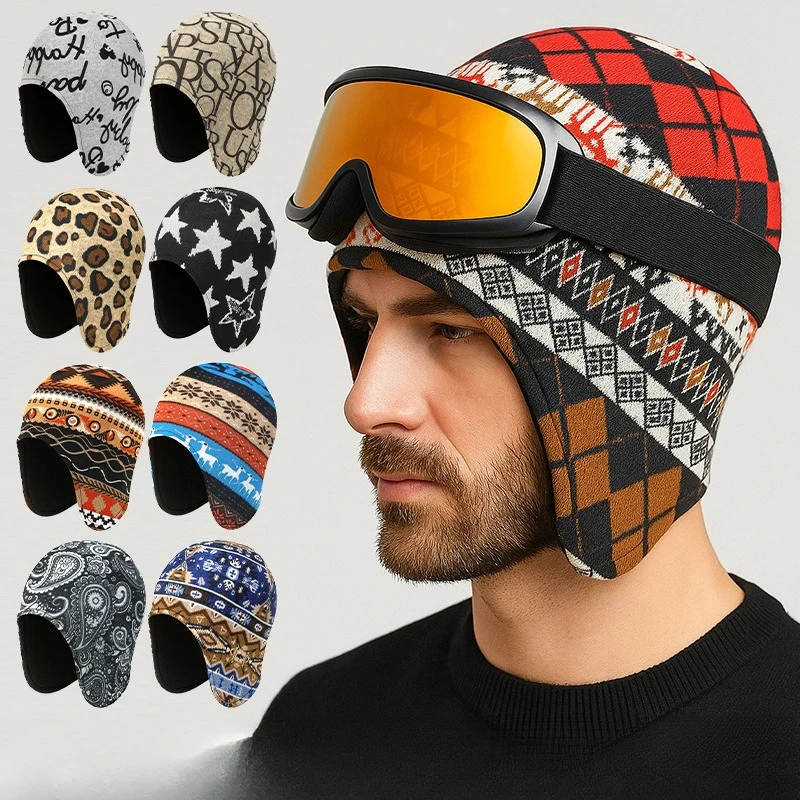 Czapka zimowa na rower, ocieplana, z ochroną uszu, chroniąca przed zimnem i wiatrem, czapka typu bucket hat Czapka zimowa na rower, ocieplana, z ochroną uszu, chroniąca przed zimnem i wiatrem, czapka typu bucket hat
