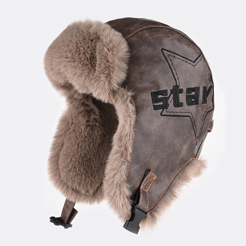 Czapka zimowa typu bomber 2025, ciepła, pluszowa, uszatka z PU, wiatroodporna czapka z nausznikami, czapka motocyklowa dla dorosłych, kominiarka outdoorowa. Czapka zimowa typu bomber 2025, ciepła, pluszowa, uszatka z PU, wiatroodporna czapka z nausznikami, czapka motocyklowa dla dorosłych, kominiarka outdoorowa. 