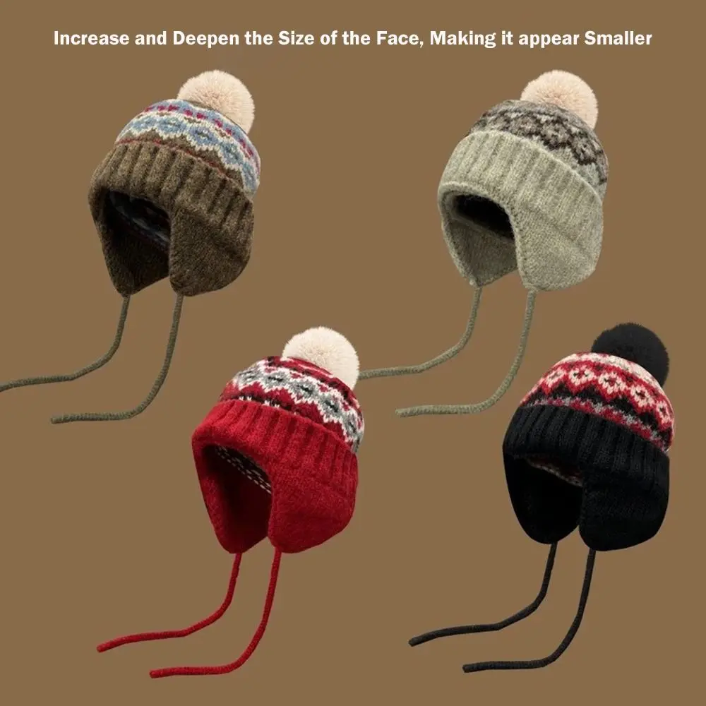 Czapki beanie zimowe z pomponami, ciepłe czapki dandy, czapki beanie dla kobiet, wzorzyste zimowe czapki dziergane dla dziewczyn, designerskie Czapki beanie zimowe z pomponami, ciepłe czapki dandy, czapki beanie dla kobiet, wzorzyste zimowe czapki dziergane dla dziewczyn, designerskie