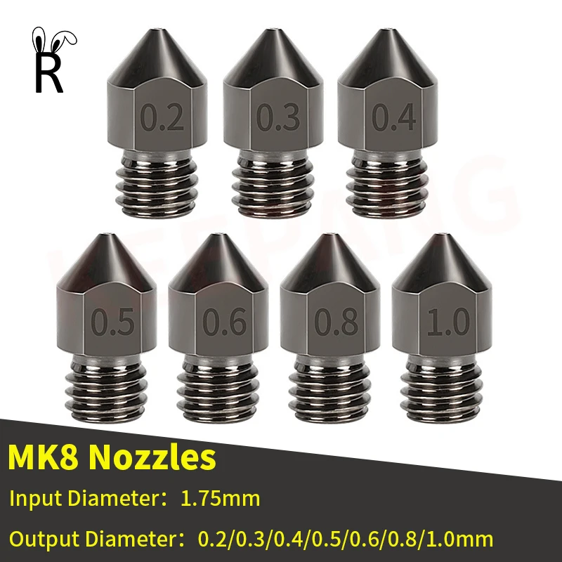 Części drukarki 3D MK8 dysza 0.2mm-1.0mm dla 1.75MM materiały CR10 CR10S Ender-3 głowica wytłaczarki ze stali…