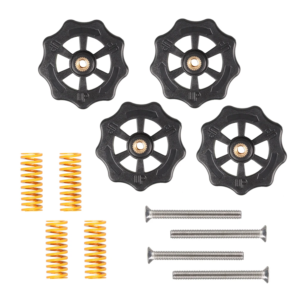 Części drukarki 3D podgrzewane łóżko zestaw do poziomowania sprężyny nakrętka regulacyjna + sprężyny + śruba… Części drukarki 3D podgrzewane łóżko zestaw do poziomowania sprężyny nakrętka regulacyjna + sprężyny + śruba…