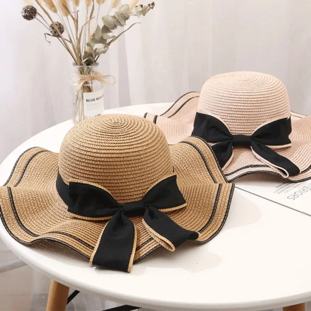 Damski kapelusz słomkowy na lato 2024, składany, z kokardą, typu bucket hat, chroniący przed promieniowaniem UV, idealny na podróże i plażę Damski kapelusz słomkowy na lato 2024, składany, z kokardą, typu bucket hat, chroniący przed promieniowaniem UV, idealny na podróże i plażę
