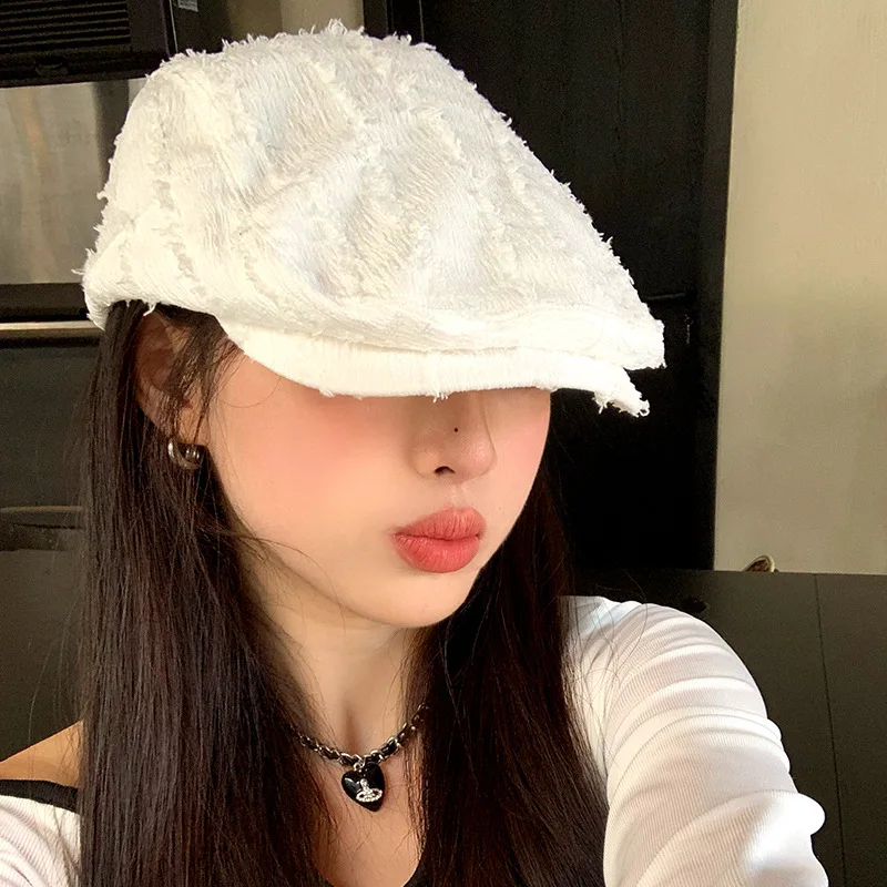 Damski uroczy kapelusz Słodki fajny styl Koreański styl Biały Wszechstronny Beret w jednolitym kolorze Artystyczny Retro Newsboy Kapelusz malarza Kawaii Cap Damski uroczy kapelusz Słodki fajny styl Koreański styl Biały Wszechstronny Beret w jednolitym kolorze Artystyczny Retro Newsboy Kapelusz malarza Kawaii Cap