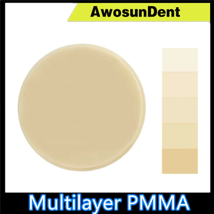 Dental wielowarstwowy blok PMMA 98*10-25MM otwarty System dla CAD/CAM laboratorium dentystyczne żywica…