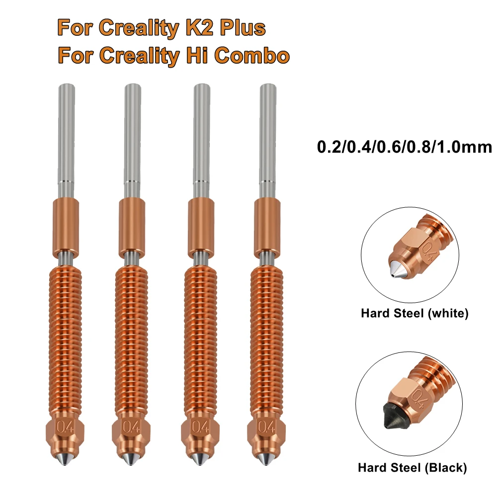 Do Creality K2 Plus Hi Combo Quick-Swap Nozzle Kit 0.2 0.4 0.6 0.8 1.0mm Całkowicie metalowa dysza ze stali… Do Creality K2 Plus Hi Combo Quick-Swap Nozzle Kit 0.2 0.4 0.6 0.8 1.0mm Całkowicie metalowa dysza ze stali…