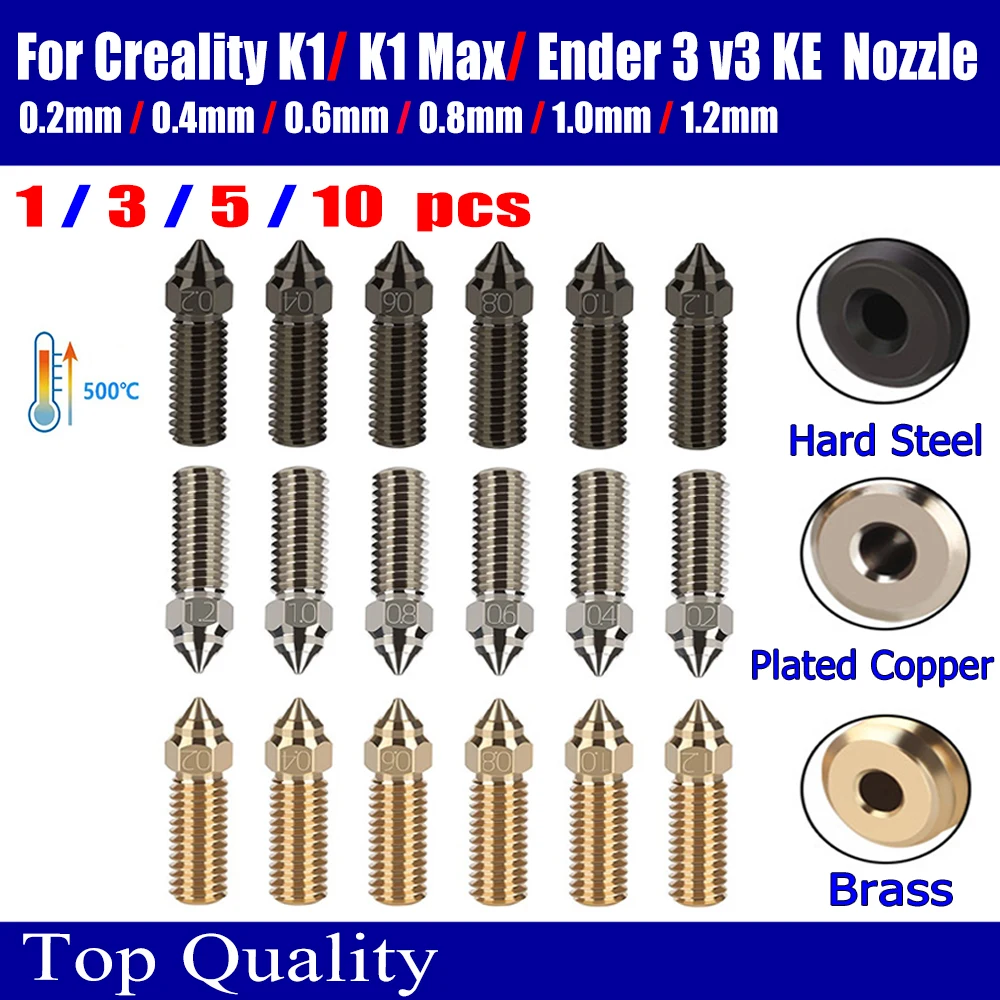 Do dysz Creality K1/k1 Max Creality Ender 3 V3 KE Dysza z mosiądzu, miedzi i hartowanej stali Do dysz K1… Do dysz Creality K1/k1 Max Creality Ender 3 V3 KE Dysza z mosiądzu, miedzi i hartowanej stali Do dysz K1…