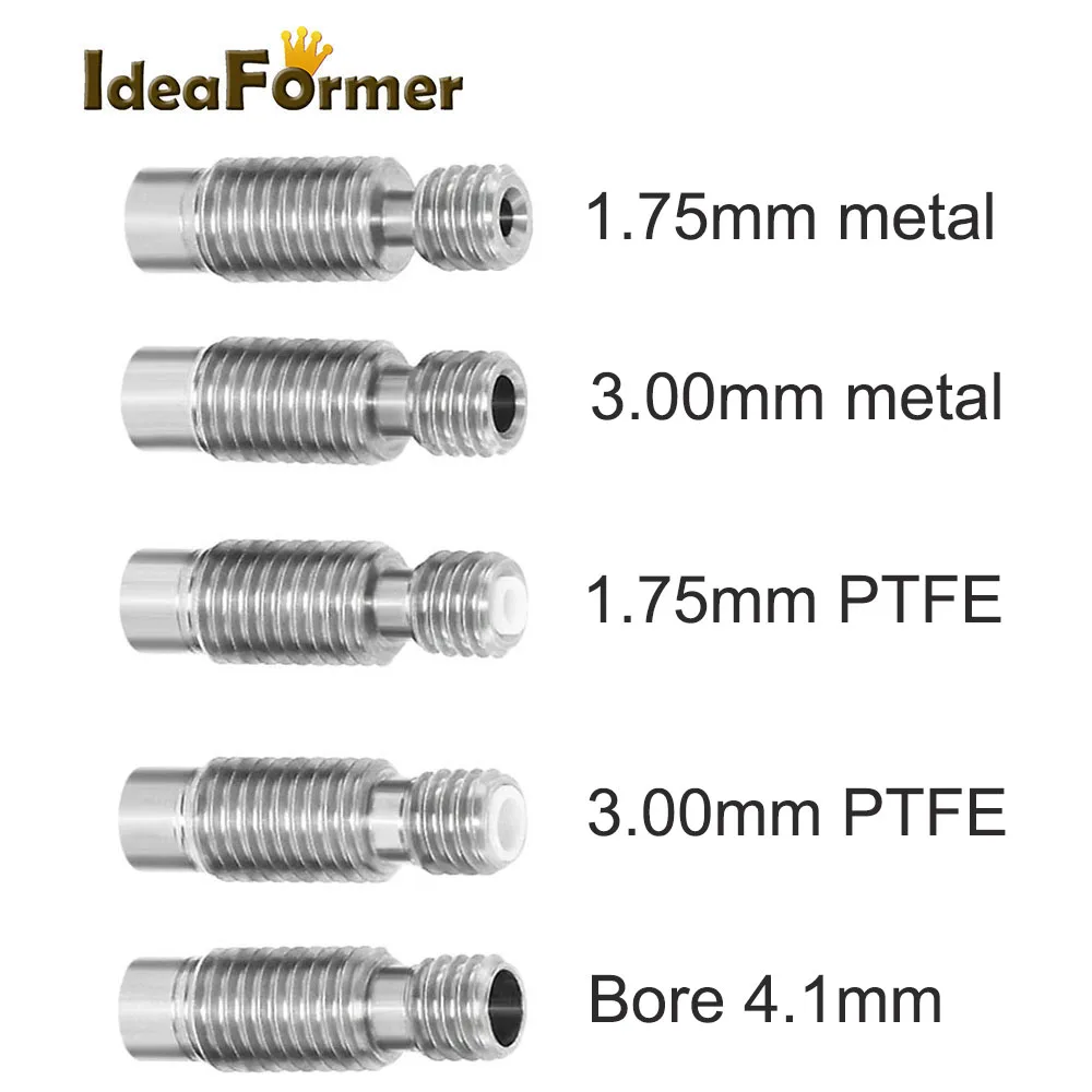 Drukarka 3D E3D V6 Heat Break Hotend Throat dla 1,75/3,0/4,1 mm w całości z metalu / z rurami do zdalnego…