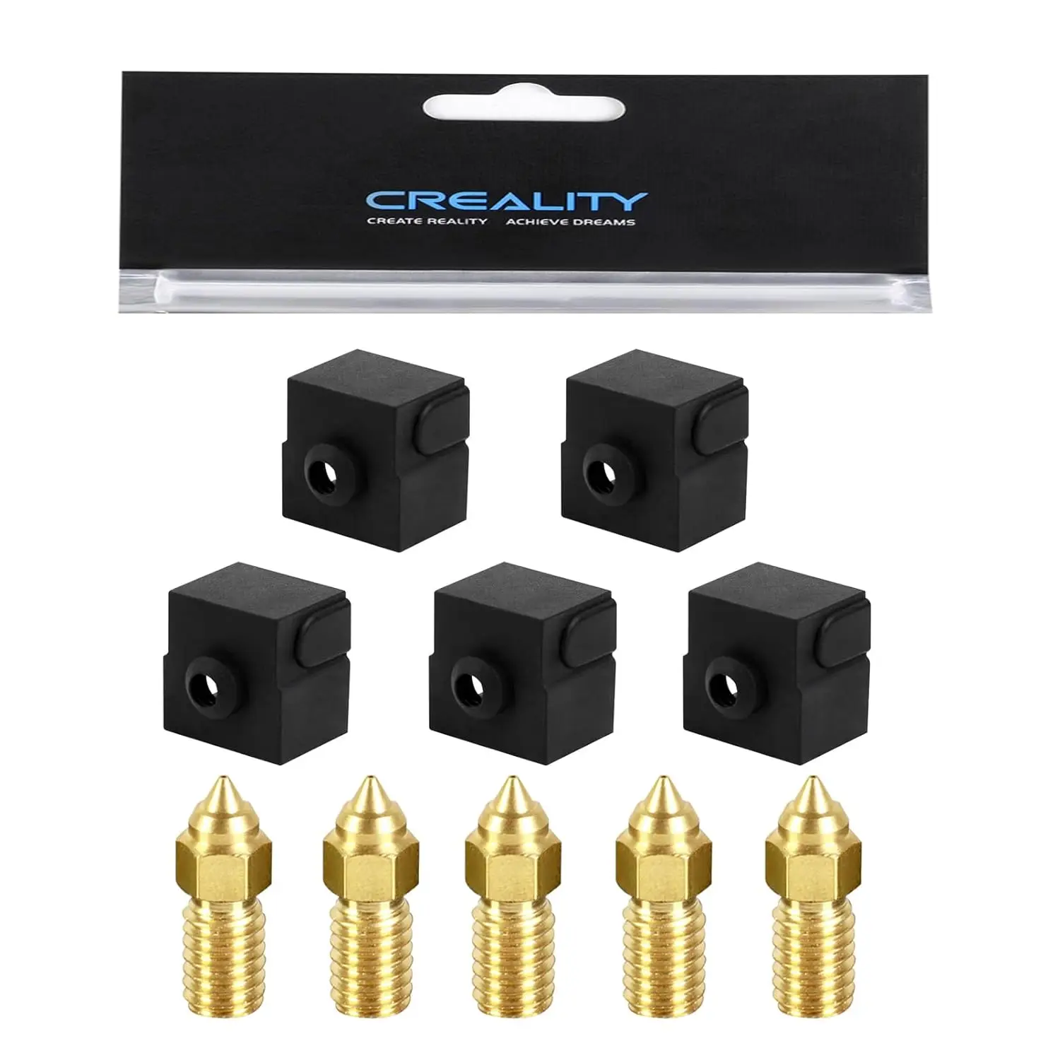 Dysza Creality Ender 3 V3 SE z 5 silikonowymi osłonkami, szybkie dysze mosiężne M6 do hotendu ekstrudera Ender… Dysza Creality Ender 3 V3 SE z 5 silikonowymi osłonkami, szybkie dysze mosiężne M6 do hotendu ekstrudera Ender…
