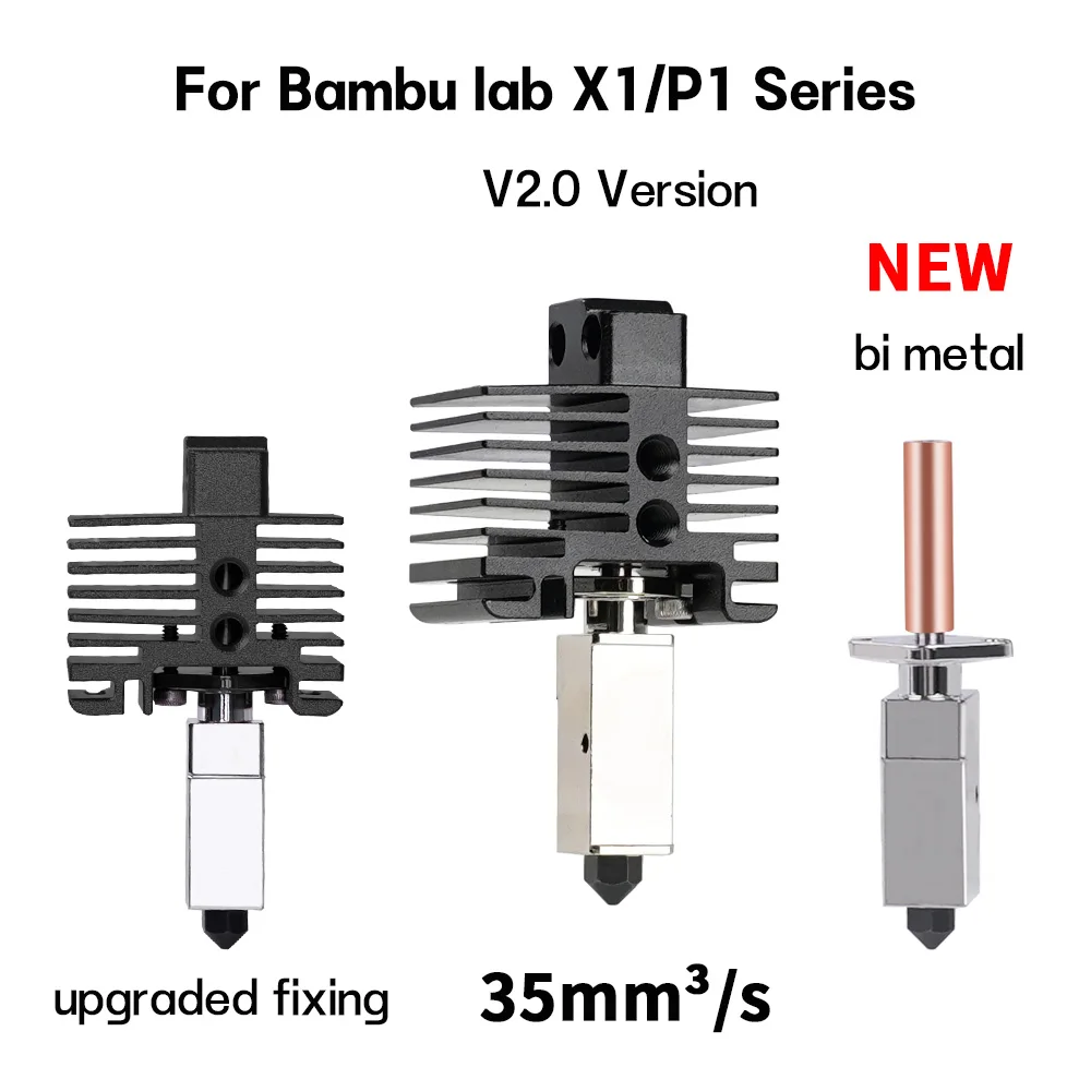 Dysza do aktualizacji hotendu Bambu Lab wersja 2.0, bimetalowa, pasuje do Bamboo Bambulabs X1 X1C P1P P1S…