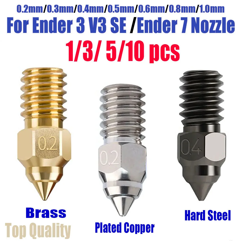 Dysza o dużej prędkości do drukarek 3D ENDER 7 Spider Ender 3 V3 SE ender 5 S1 0.2 0.4 0.6 0.8 1.0mm Dysze… Dysza o dużej prędkości do drukarek 3D ENDER 7 Spider Ender 3 V3 SE ender 5 S1 0.2 0.4 0.6 0.8 1.0mm Dysze…