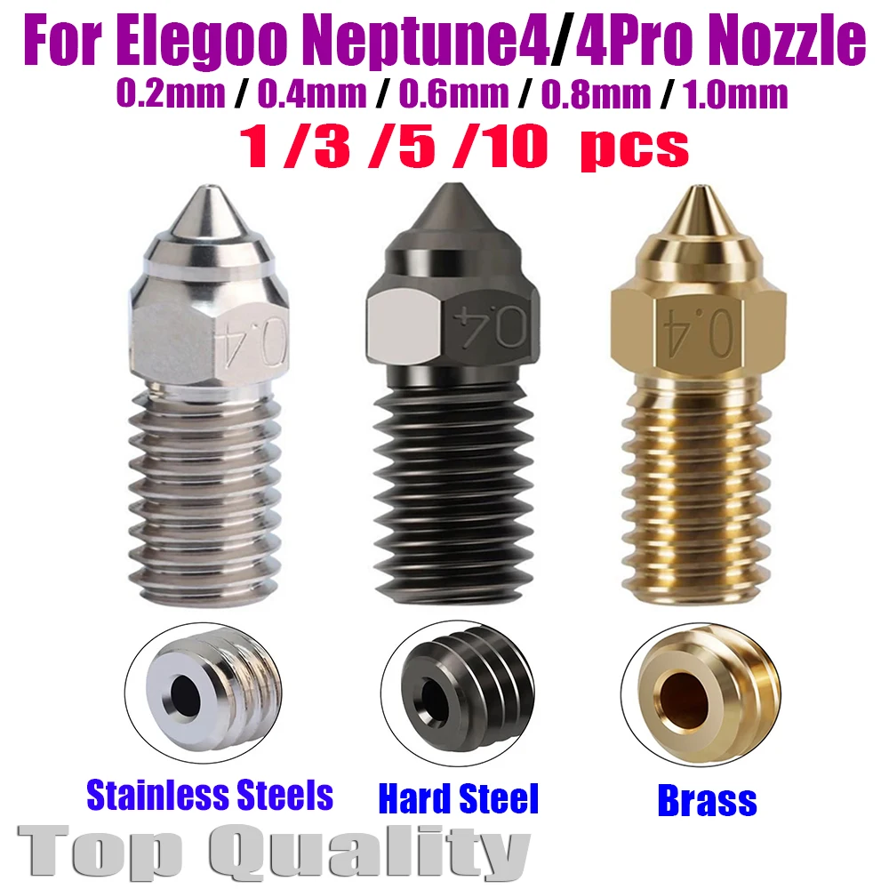Dysze ELEGOO Neptune 4 z mosiądzu i hartowanej stali nierdzewnej, szybkie dysze do Elegoo Neptune 4 Pro, dysze… Dysze ELEGOO Neptune 4 z mosiądzu i hartowanej stali nierdzewnej, szybkie dysze do Elegoo Neptune 4 Pro, dysze…